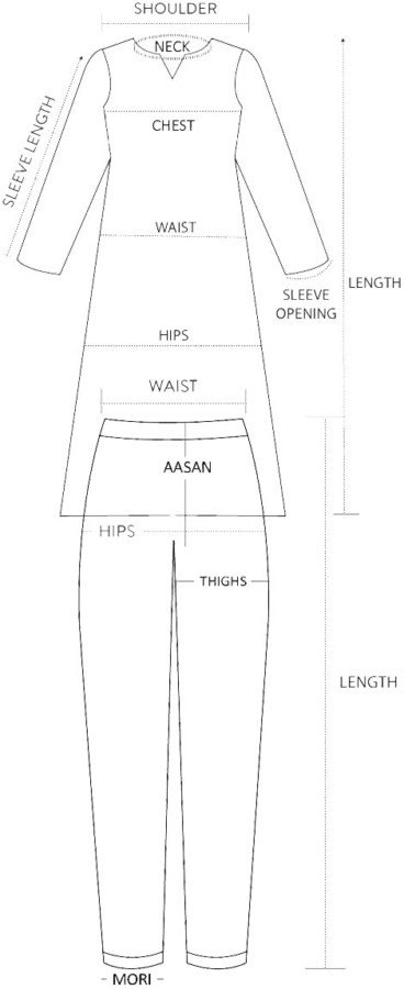 Kurta Pant Size Chart New | Kessa