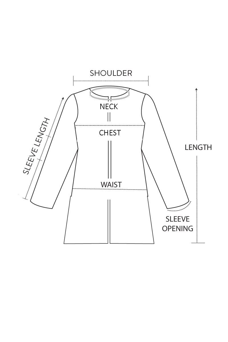 Sleeves Short Jacket Size Chart | Kessa