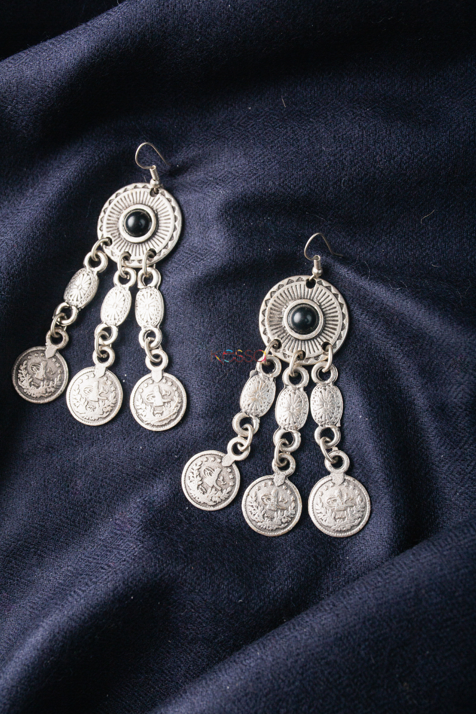 Buy Tremendous KPE11 Turkish Circular Tribal Boho Coin Earrings Online