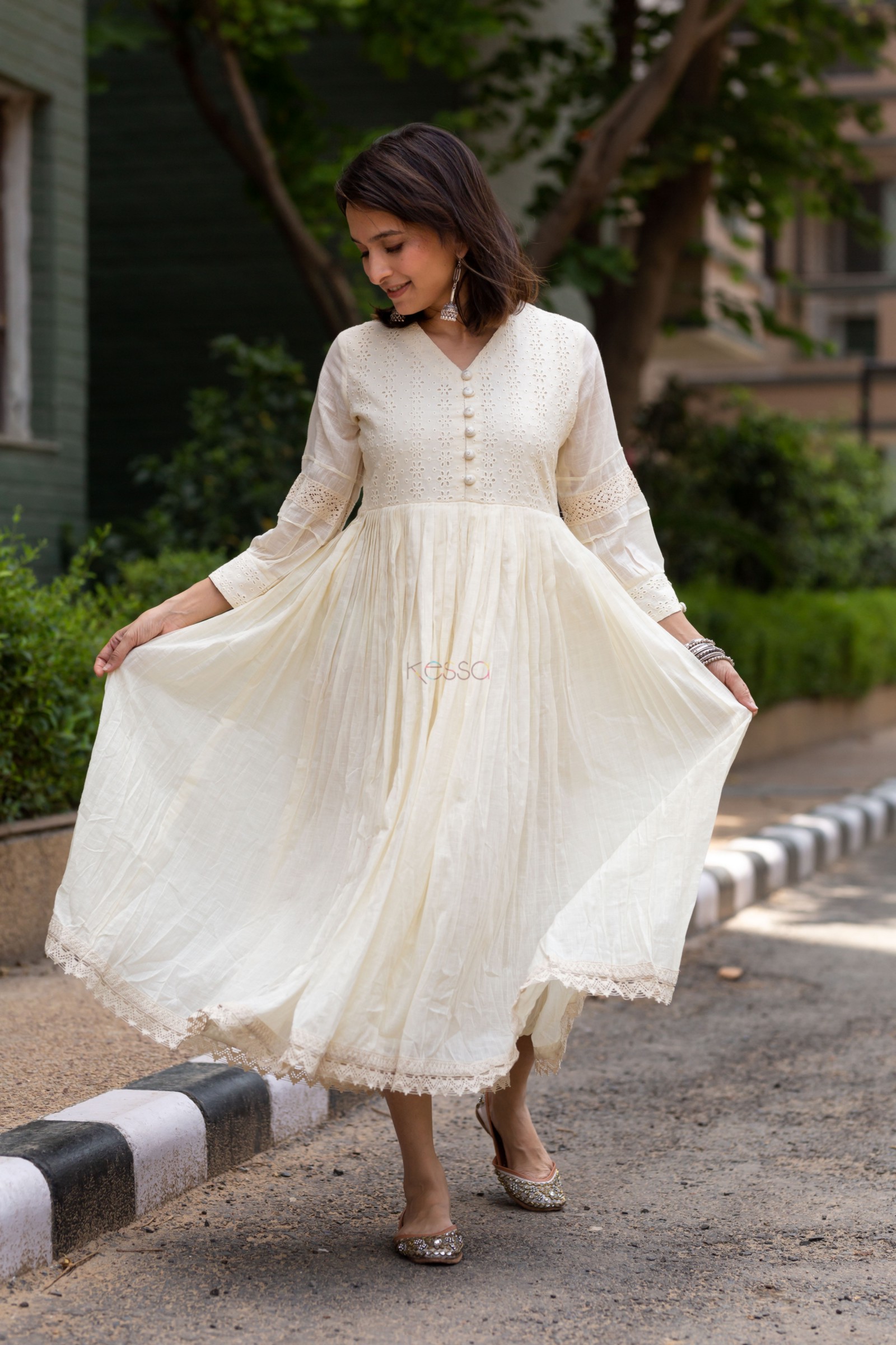 Buy Superb WS1022 Bhanu Schiffli A Line Dress Online