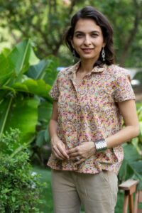 Image for Kessa Wsr389 Komal Cotton Handblock Shirt Featured