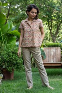 Image for Kessa Wsr389 Komal Cotton Handblock Shirt Front