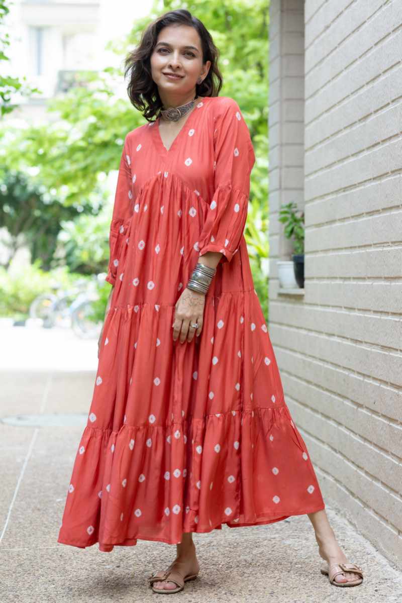 Buy Charming WS1057 Sanika Muslin A Line Dress Online | Kessa